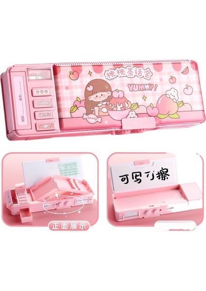 Çok Fonksiyonlu Kırtasiye Kutusu Kızlar Şifreli Kilit Kalem Kutusu (Yurt Dışından)