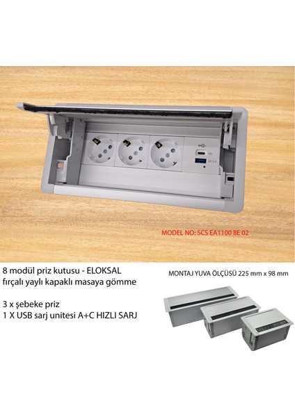 Masa İçin Priz Kutusu Gömme