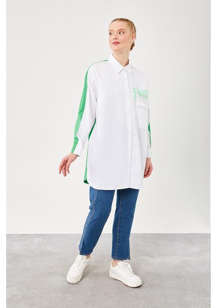 Benetton Patlı Cepli Ribanalı Gömlek