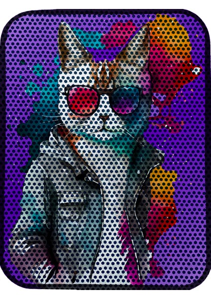 Büyük Boy Elekli Tuvalet Önü Desenli Kedi Kumu Paspası 60 x 80 cm
