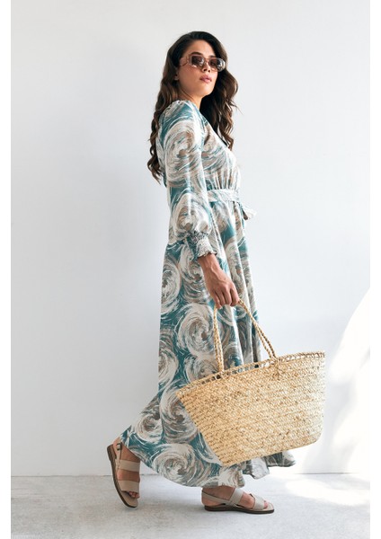 Rabella Desenli Elbise - Mint fiyatları