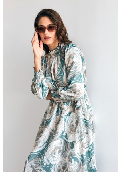 Rabella Desenli Elbise - Mint fırsatları