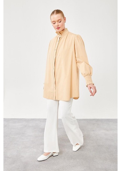 Bej Taş İşlemeli Patı Gipeli Gömlek fiyatları