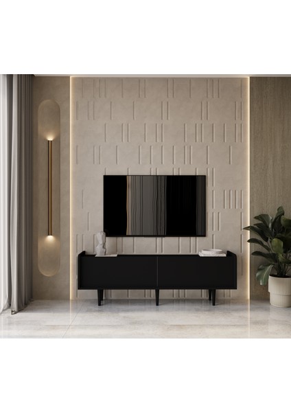 Rigel Country Mdf 2kapaklı (Üstten Açılır) Ahşap Ayaklı 180 cm Tv Ünitesi