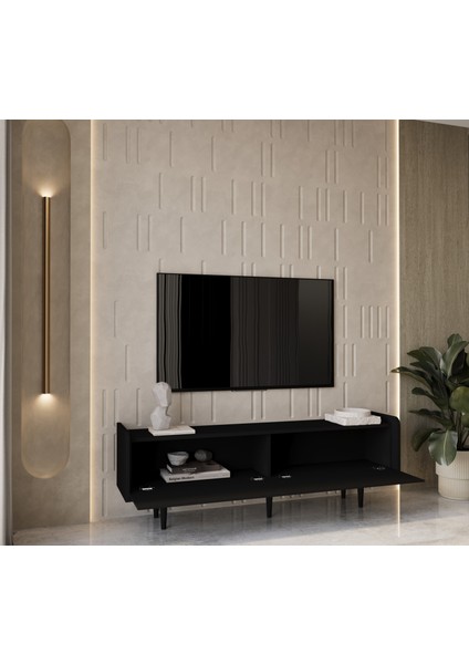 Rigel Country Mdf 2kapaklı (Üstten Açılır) Ahşap Ayaklı 160 cm Tv Ünitesi