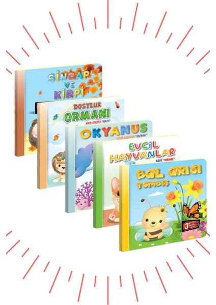 Sincap ve Kirpi - Dostluk Ormanı - Okyanus - Evcil Hayvanlar - Bal Arısı Tombiş 5 Kitap