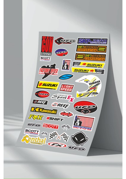 Sponsor Motosiklet Bisiklet Araç Sticker Seti (5)