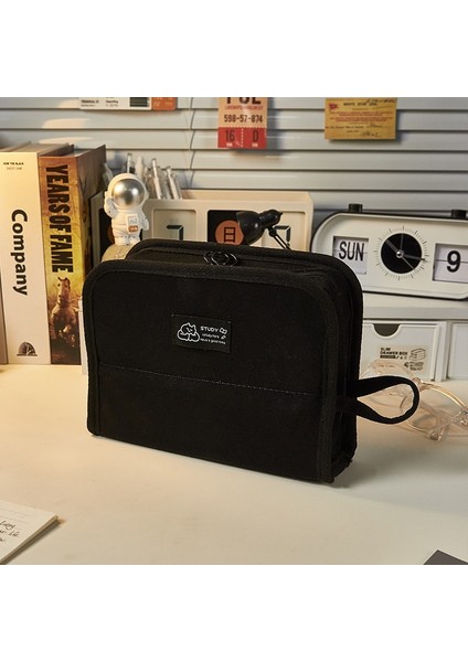 Tuval Kalem Kutusu Büyük Kapasiteli Kızlar Kırtasiye Depolama Kalem Kutusu (Yurt Dışından)