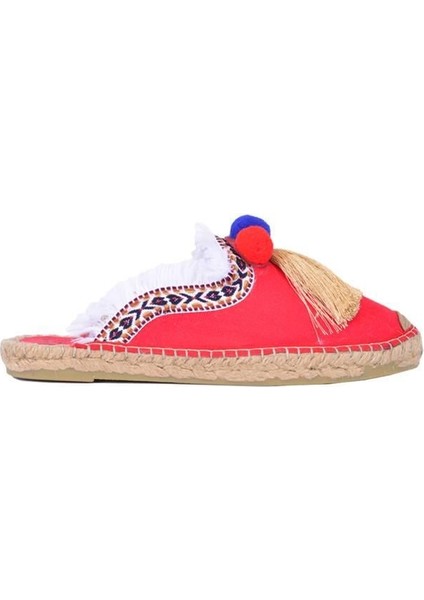 Canca Kırmızı Kadın Espadril Terlik