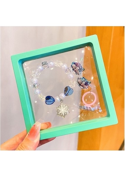 Maskot Buz ve Kar Stili Çocuk Bileklik, Küpe, Yüzük ve Takı Hediye Kutusu Seti (Yurt Dışından)