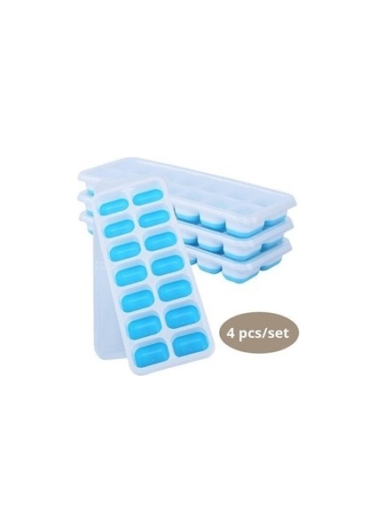 4 Set Silikon Buz Küpü Tepsi Kapakları Ile, Kolay Yayın ve Esnek Silikon Kalıplar Dıy Ice Buz Küp Makinesi Için Dondurma Parti | Dondurma Makineleri (Yurt Dışından)