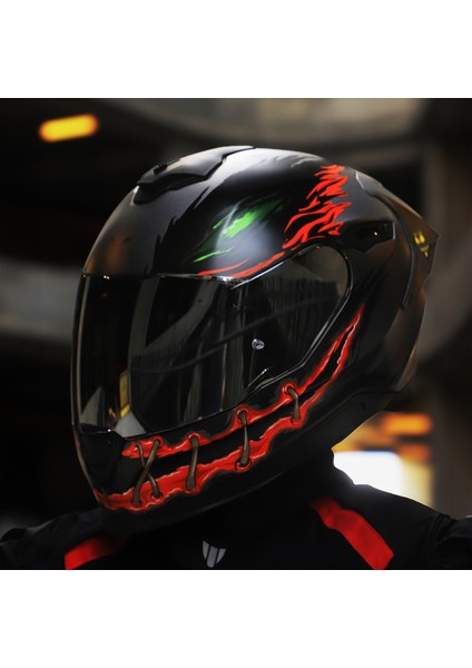 Y.100R Nıght Rıder Mat Tıtanıum Kask