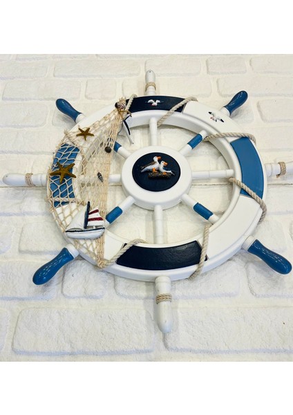 Ahşap Martılı Yelkenli Dümen Duvar Dekoru (60 Cm) fiyatları