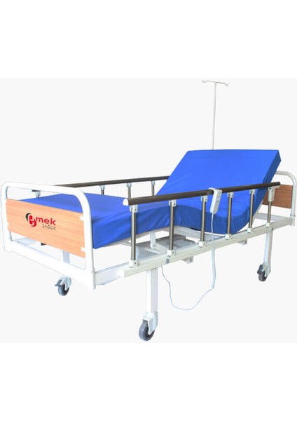 Dual Motor Mdf Başlıklı Tabanca Korkuluklu Hasta Karyolası Garantili