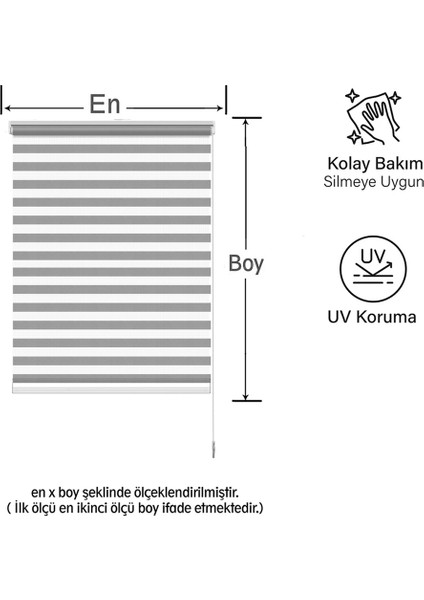 Binbir Perde Gri Düz Zebra Perde