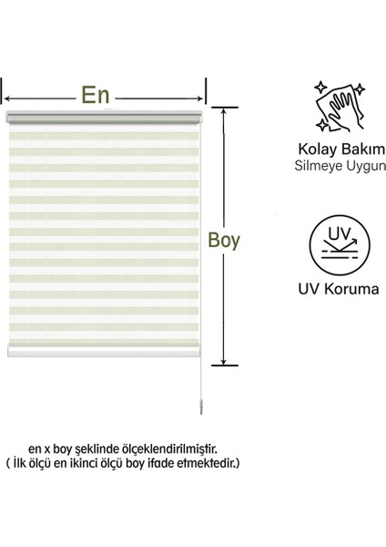 Binbir Perde Krem Düz Zebra Perde