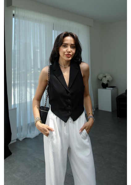Siyah Cut Out Yelek