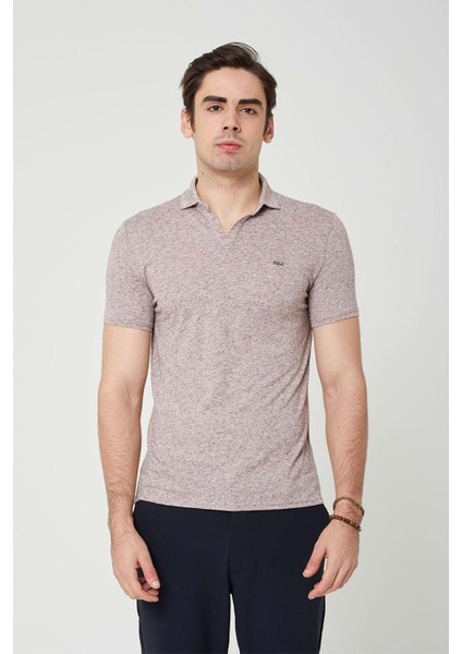 Yakalı Çok Rahat Pamuk Penye Erkek Bordo Tshirt
