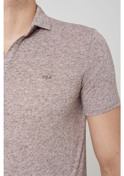 Yakalı Çok Rahat Pamuk Penye Erkek Bordo Tshirt