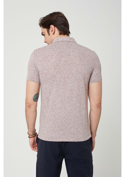 Yakalı Çok Rahat Pamuk Penye Erkek Bordo Tshirt