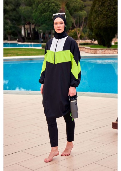 Paraşüt Siyah Tam Kapalı Tesettür Mayo M2421 fırsatları