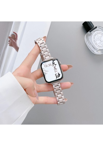 Apple Watch 42 44 45 46 49 mm Zarif Şık Tasarım Ince Paslanmaz Ayarlanabilir Metal Kordon