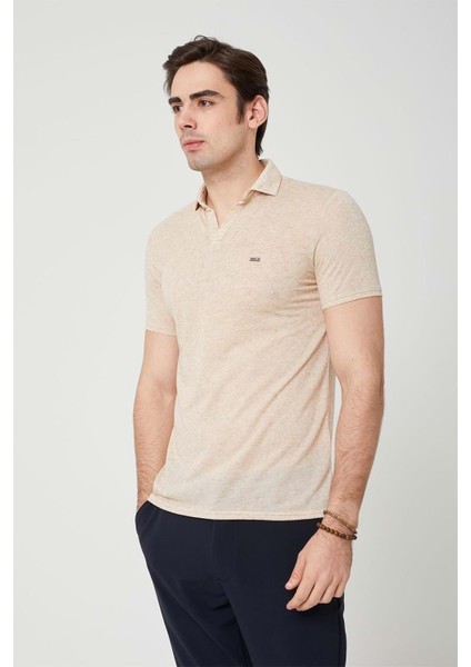 Yakalı Çok Rahat Pamuk Penye Erkek Toprak Tshirt fiyatları