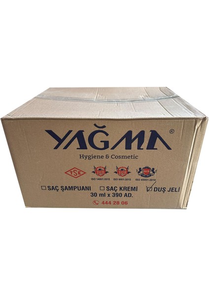 Tek Kullanımlık Mini Otel Seyehat Kamp Duş Jeli - Mavi - Şişe - 30 cc / 30 Ml. - 390 Adet - Koli