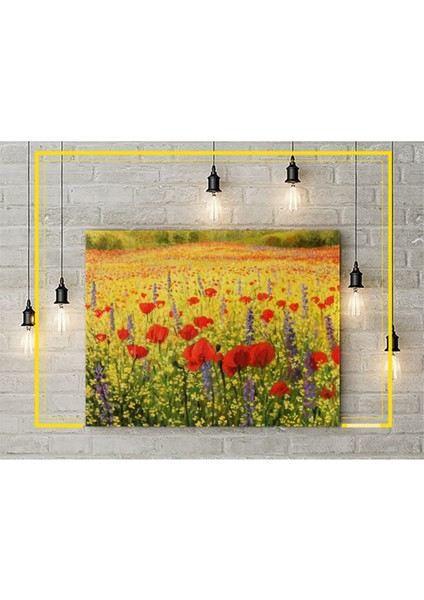 Kanvas Tablo - Yağlı Boya Gelincik Çiçeği Bahçesi