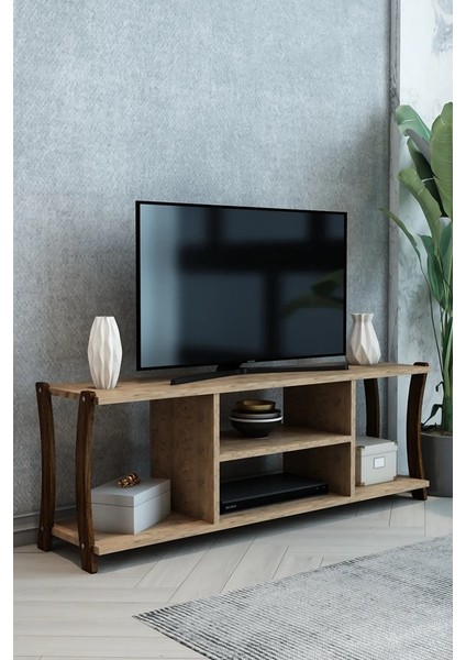 Mila Tv Sehpası Raflı Tv Ünitesi Televizyon Sehpası 120X30 cm Çam