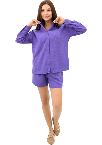 Kadın Uzun Kollu Gömlek Yaka Ikili Takım 4096-25 modelleri