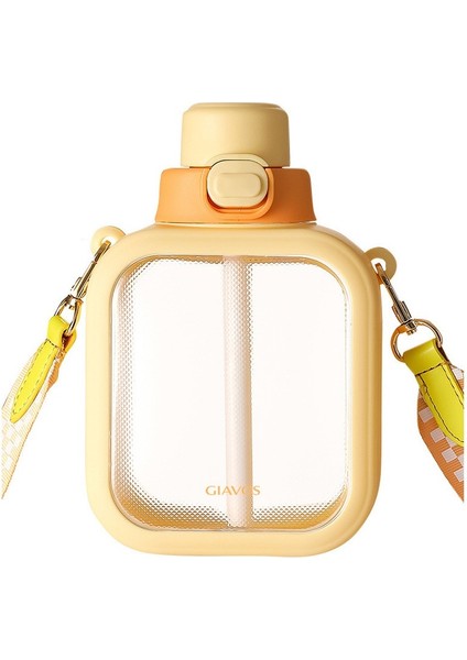 Büyük Kapasiteli Plastik Bardak Kare Yaratıcı Su Isıtıcısı Açılır Kapaklı Su Bardağı (Yurt Dışından)