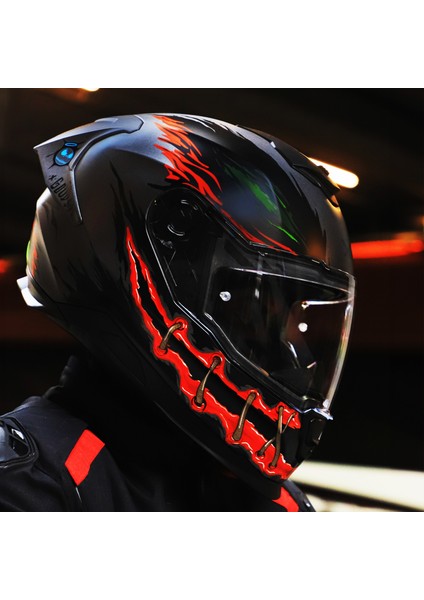 Y.100R Nıght Rıder Mat Tıtanıum Kask