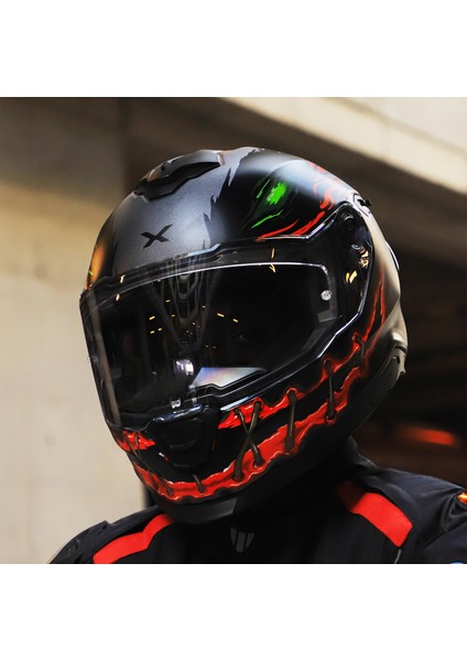 Y.100R Nıght Rıder Mat Tıtanıum Kask