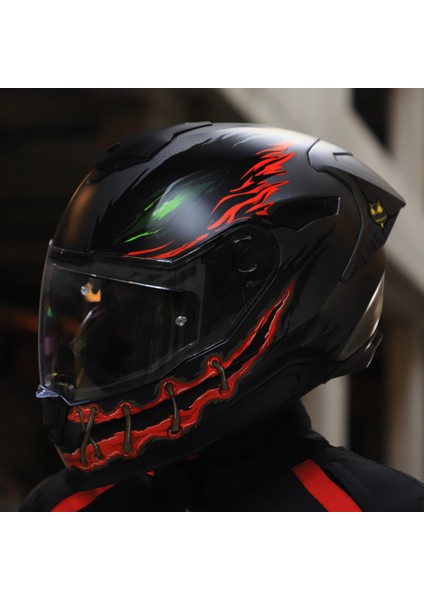 Y.100R Nıght Rıder Mat Tıtanıum Kask
