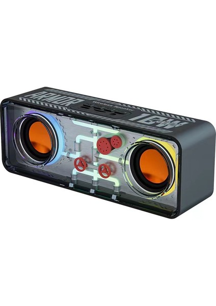 Şeffaf Mecha Küçük Çelik Top Bluetooth Hoparlör Çift Hoparlörler Yüksek Kaliteli Subwoofer Cep Telefonu Mini Kablosuz Hoparlör (Yurt Dışından)