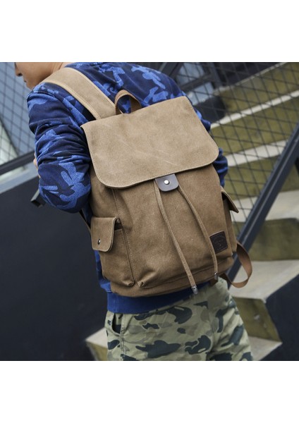 Moda Trendy Sırt Çantası Unisex Rahat Kanvas Seyahat Sırt Çantası Lise Üniversite Öğrencisi Okul Çantası FM9116 (Yurt Dışından)