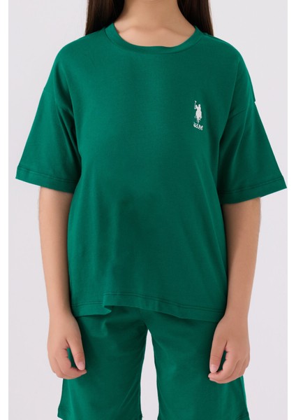 Kız Çocuk Zümrüt Yeşili Bermuda Takım fırsatları