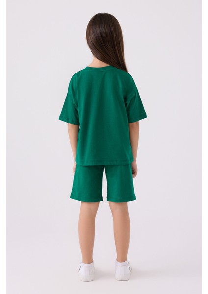 Kız Çocuk Zümrüt Yeşili Bermuda Takım indirimleri
