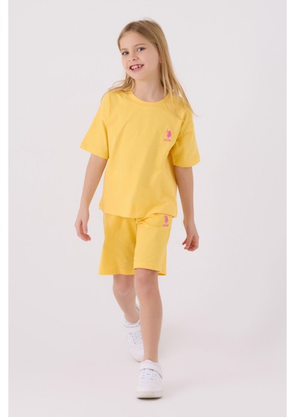 Kız Çocuk Sarı Bermuda Takım modelleri