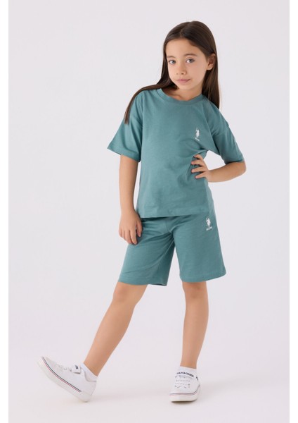 Kız Çocuk Pastel Yeşili Bermuda Takım