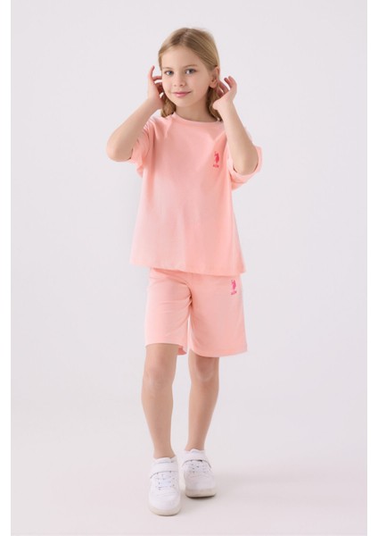 Kız Çocuk Canlı Pudra Bermuda Takım modelleri