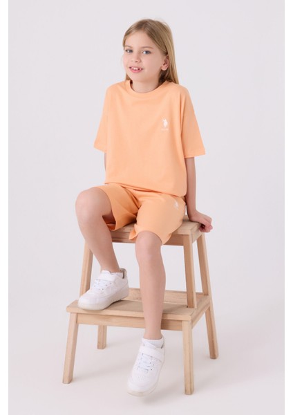 Kız Çocuk Somon Bermuda Takım modelleri