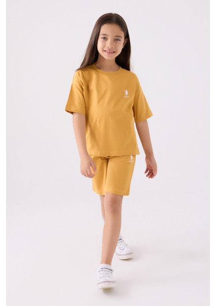 Kız Çocuk Koyu Hardal Bermuda Takım