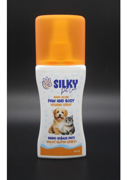 Sılky – Köpek Vücut / Tüy ve Pati Hijyen Spreyi ( Nano Gümüş – 100ml )