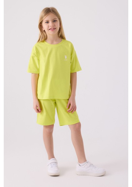 Kız Çocuk Lime Bermuda Takım