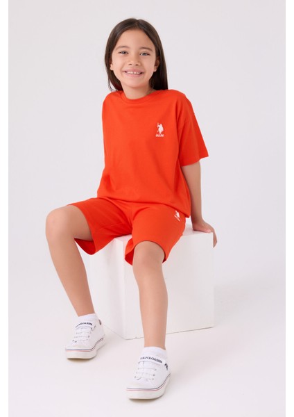 Kız Çocuk Turuncu Bermuda Takım modelleri
