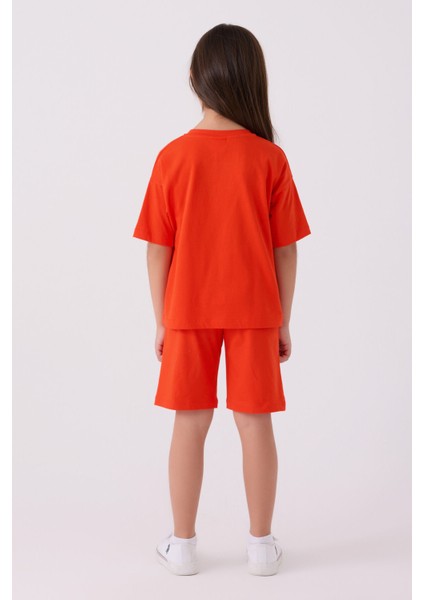 Kız Çocuk Turuncu Bermuda Takım indirimleri