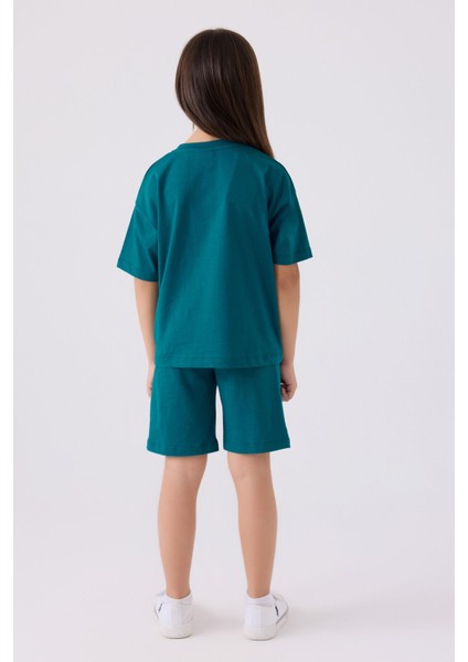 Kız Çocuk Ördek Yeşili Bermuda Takım indirimleri