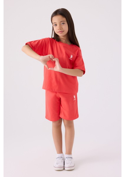Kız Çocuk Nar Çiçeği Bermuda Takım